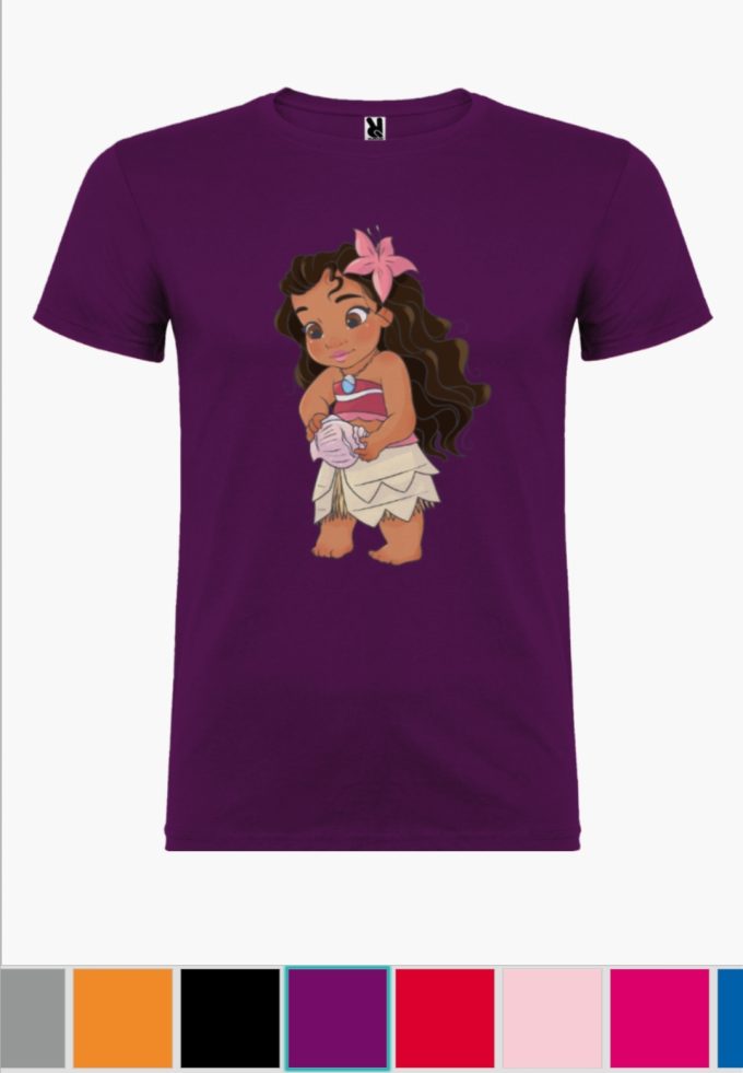 Camiseta infantil Vaiana Púrpura